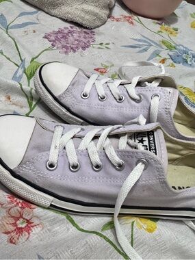 Converse Low Top Sneakers - Lavender Canvas with White Accents